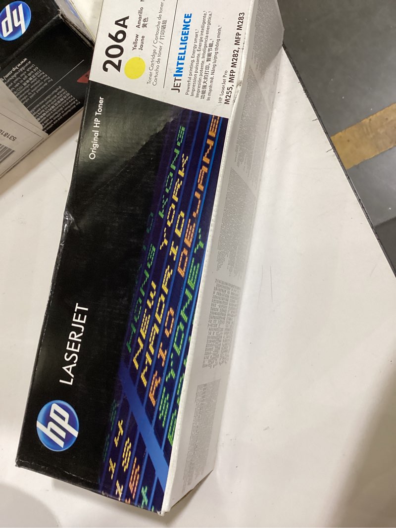 Condition photo showing New/Like New for hp 206a yellow original laserjet toner cartridge, ~1,250 pages, w2112a