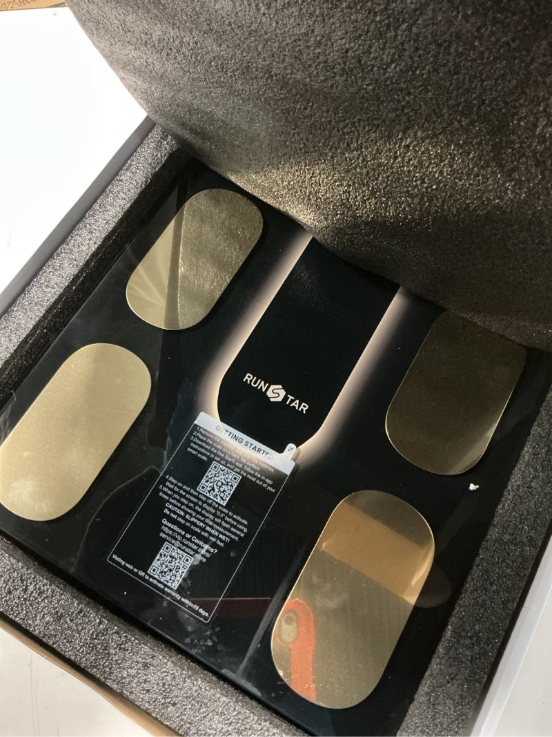 Condition photo showing New/Like New for RunStar Smart Scale FSA&HSA Eligible, 8 Electrodes Digital Bathroom Scale for Body Weight and Fat, BMI, Muscle Mass 28 Body Composition Measurement, with Full-Color TFT LCD on Retractable Handle black