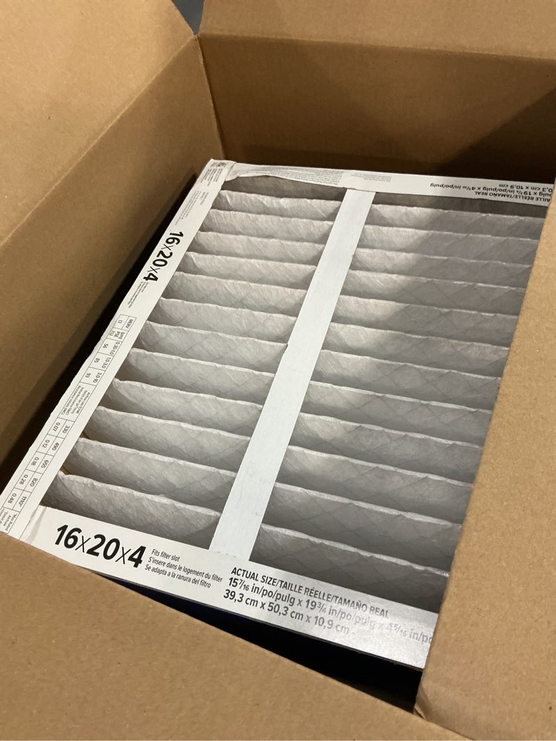 Condition photo showing Good Condition for Filtrete 16x20x4 AC Furnace Air Filter, MERV 13, MPR 1900, Premium Allergen, Bacteria & Virus Filter, Electrostatic Air Cleaning Filter, 2-Pack (Actual Size 15.44 x 19.75 x 4.31 in) 16x20x4 (Standard)