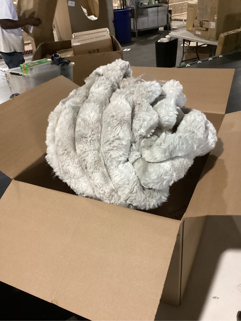 Condition photo showing Good Condition for fluffy faux fur throw blanket, thick 1000gsm soft cozy throw blankets for bed, luxury plush striped warm fuzzy blanket for couch livingroom home decor & gifts(50" x 70",tie-dye grey) tie-dye grey 50''*70''