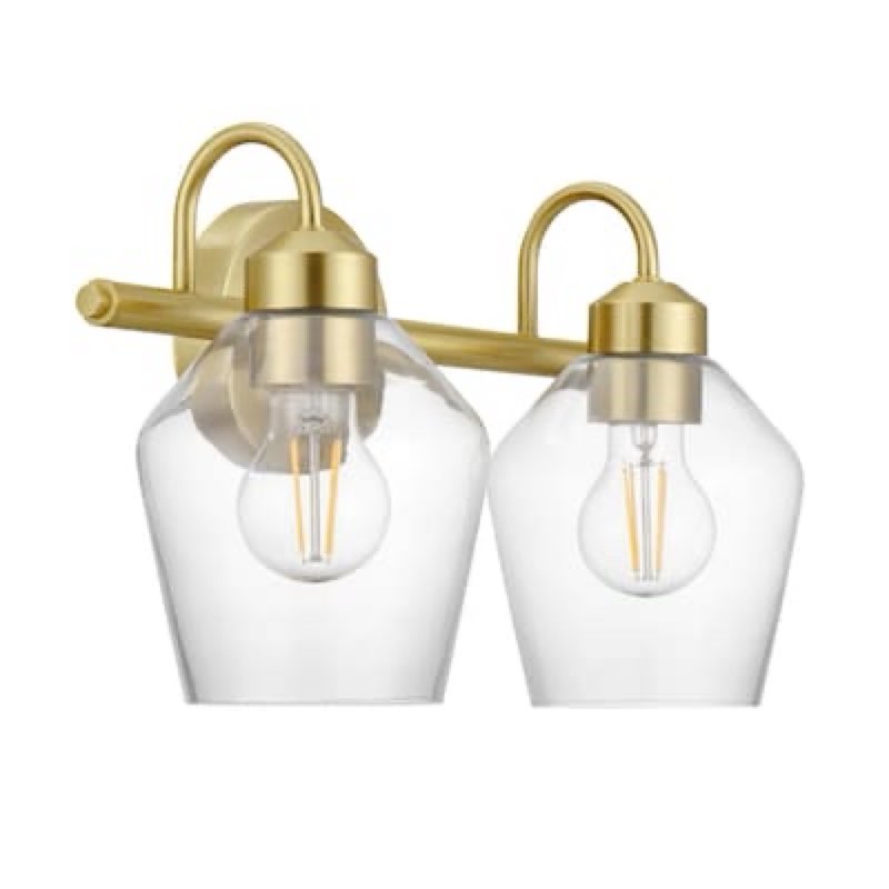 allen + roth merritt 14.75-in 2 light brushed gold modern/contemporary bathroom