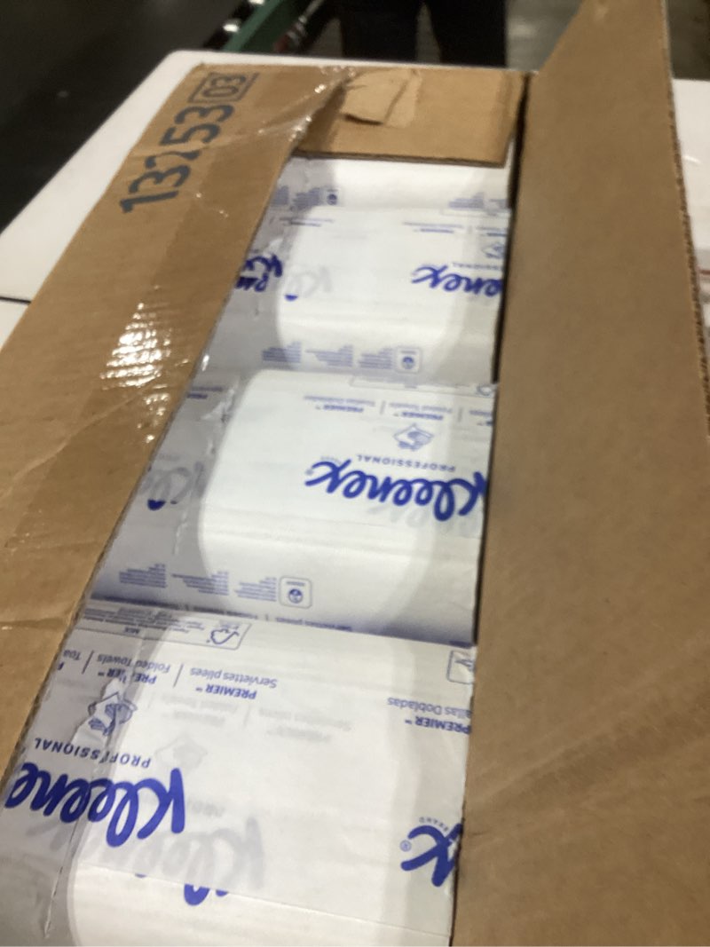Condition photo showing New/Like New for kleenex professional premiere towels, bulk (13253), fast-drying absorbency pockets, trifold, white (120 sheets/pack, 25 packs/case, 3,000 sheet total)