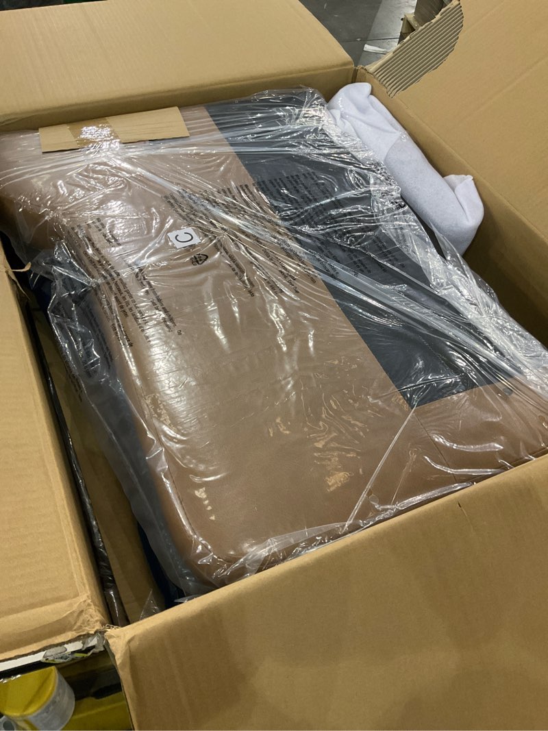 pu leather accent chair, mid-century modern living room armchair sofa with removable cushions, solid wood frame & stitched armrest design, bedroom chair with plastic legs, brown brown