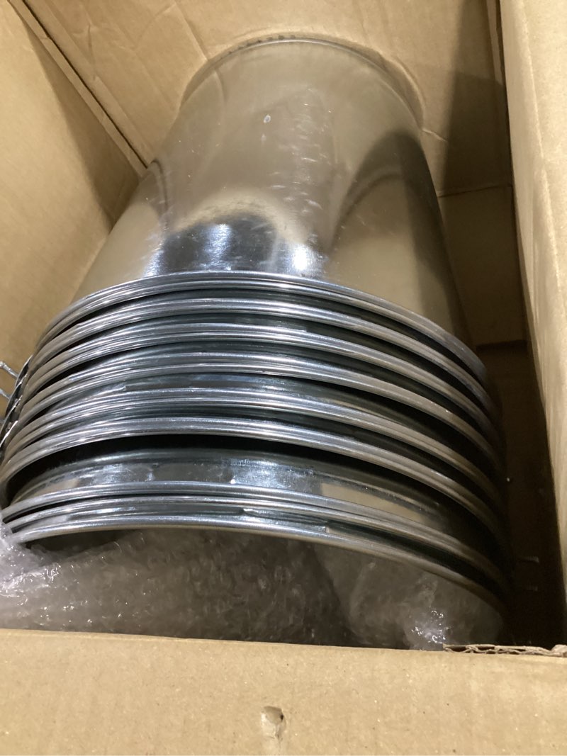 Condition photo showing As Is for (incomplete) mumufy 10l large beer bucket 10.6 x 10.2 x 7.5 inches galvanized metal ice bucket tin silver with handle, include 2 shovels 2 tongs for wine champagne bar wedding summer party(12 pcs)