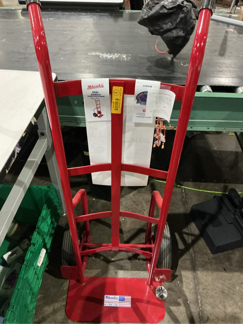 (used, as is)milwaukee 800-lb capacity 2 -wheel red steel standard hand truck