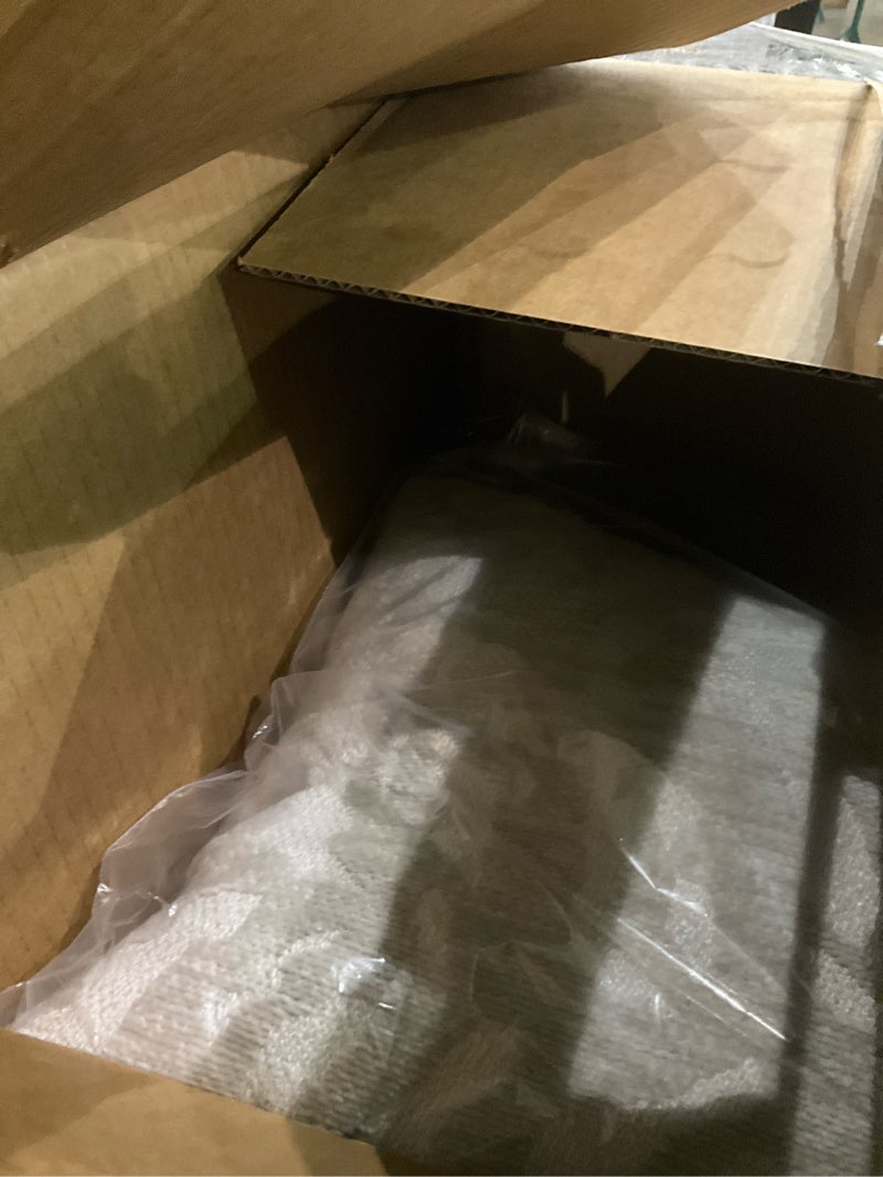 Condition photo showing New/Like New for Riverbrook Home Zippered Cushion Cover Pillow with Removable Feather Filler, Taylor Moondust - White, 20 x 20-Inch