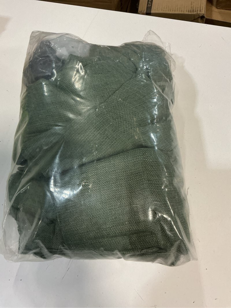 Condition photo showing Good Condition for MIULEE Pinch Pleated Olive Green Linen Curtains 108 Inches Long 2 Panels for Bedroom Living Room, Soft Thick Linen Textured Window Drapes Back Tab Hooks Semi Sheer Light Filtering Dark Green Decor