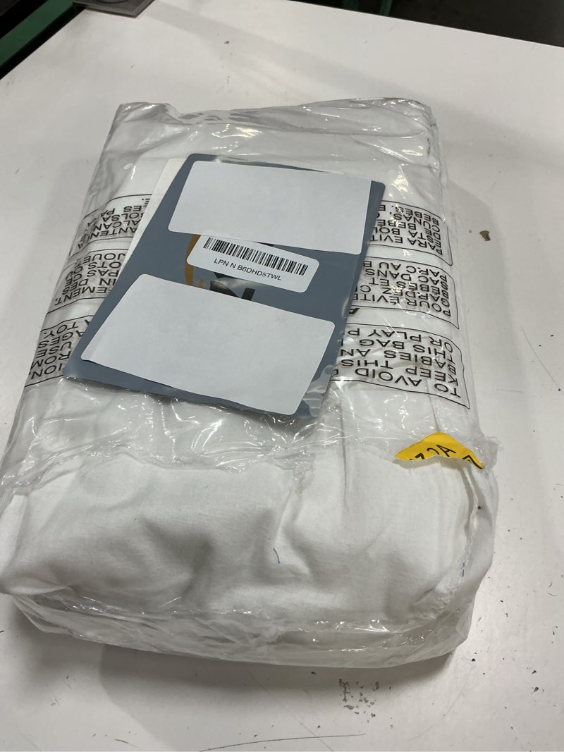 Condition photo showing Good Condition for lane linen 100% organic cotton fitted sheet queen, 15" deep pocket snug fit fully elasticized naturally temperature regulating soft & comfy deep pocket queen - white (+pillowcases) queen (3pc) 01: white