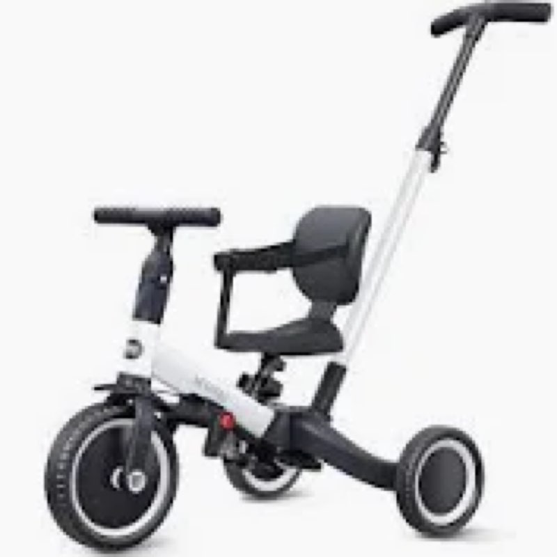 newyoo Tricycle for Toddlers 1-3, Toddler Tricycle with Push Handle and Canopy, Toddler Bike, Birthday Gift and Toys for Girl and Boy, 6 in 1 Baby Trike, Balance Bike, TR009, white 