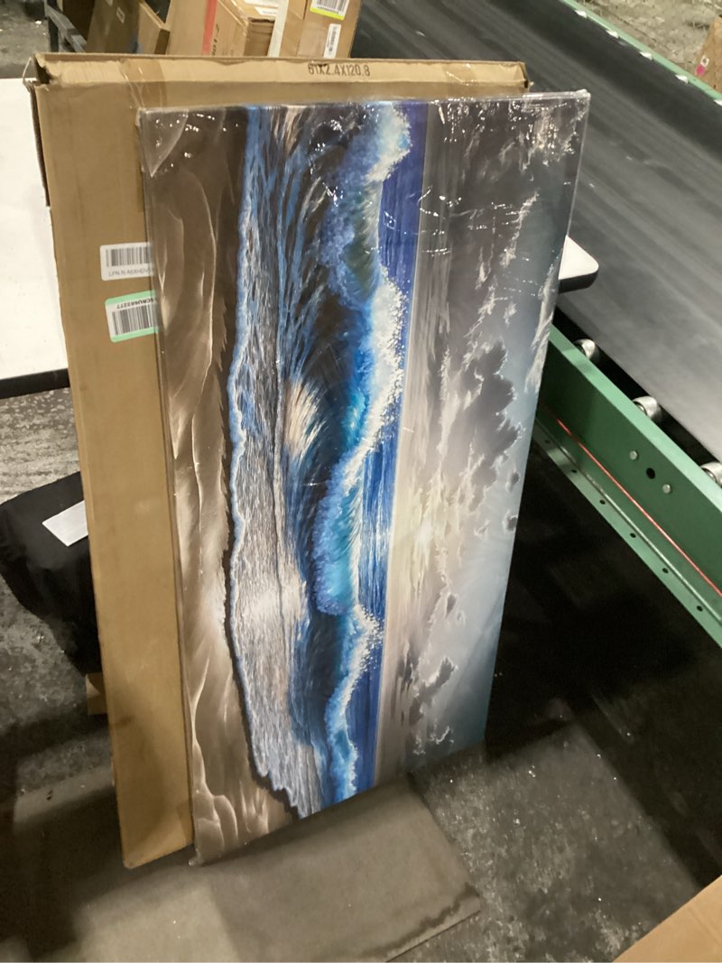 Condition photo showing New/Like New for zuitinghua large wall decor for living room canvas wall art for office modern wall decorations for bedroom beach sunset landscape painting ocean wave pictures artwork room home decor 24x48 in 48"l x 24"w ocean wave beach sunset