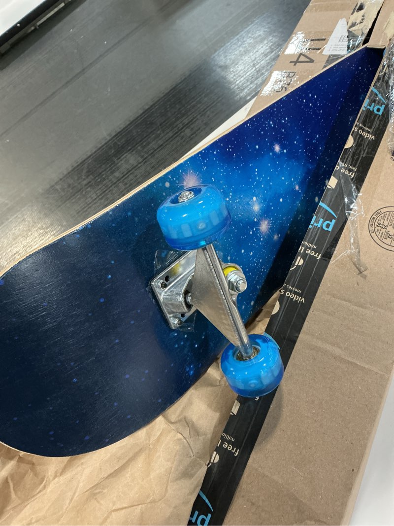 Condition photo showing Good Condition for Skateboards with Colorful Flashing Wheels for Beginners,Kids,Teens,Adults, Complete Standard Skate Boards 7 Layer Maple Deck Concave Skateboard