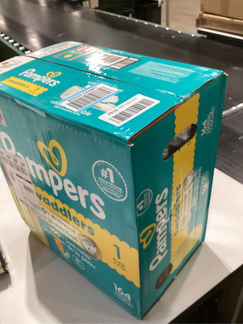 Condition photo showing New/Like New for Pampers Swaddlers Diapers, Size 1 (8-14 lbs), 164 Count, Absorbent, Keeps Baby Dry and Comfortable, Skin Safe Disposable Baby Diaper (Packaging May Vary) Size 1 164