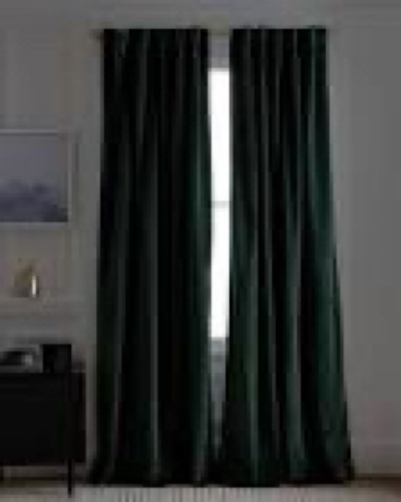 cotton velvet true blackout curtain, 48x84, spruce
