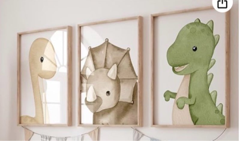 dinosaur wall art kids boys room canvas wall decor dino nursery wall art pictures baby dinosaur poster prints for boys bedroom bathroom inch unframed set of 3 (missing 1)