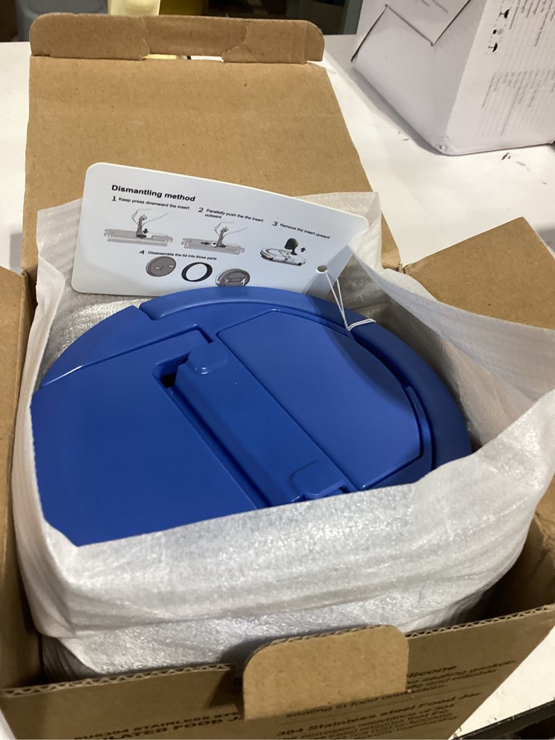 Condition photo showing Good Condition for Thermo for Hot Food, Soup Thermo for Adults 40oz Lunch Containers Wide Mouth, Insulated Food Container Leak Proof Vacuum Stainless Steel With Carry Handle and Spoon BPA Free Blue