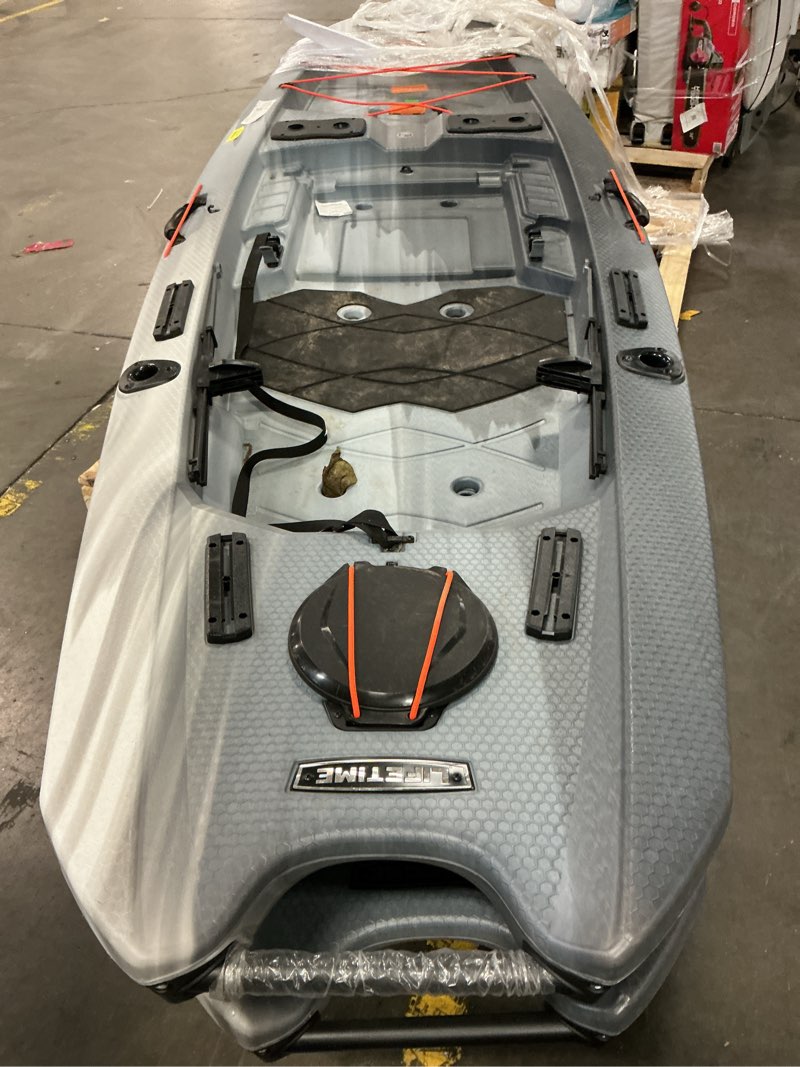 Condition photo showing As Is for lifetime manta angler sit-on-top kayak, eclipse fusion
