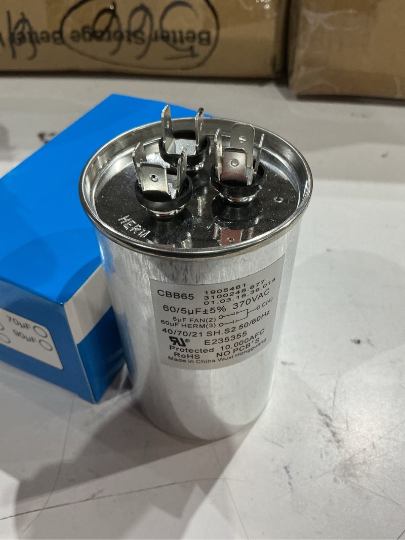 Condition photo showing Good Condition for fits for dometic 3312195.000 air conditioner rv ac motor capacitor 60/5 mfd, heavy duty air conditioner capacitor replacement, compatible with dometic 3312195000 rv air conditioner models 2.36*4.45inch