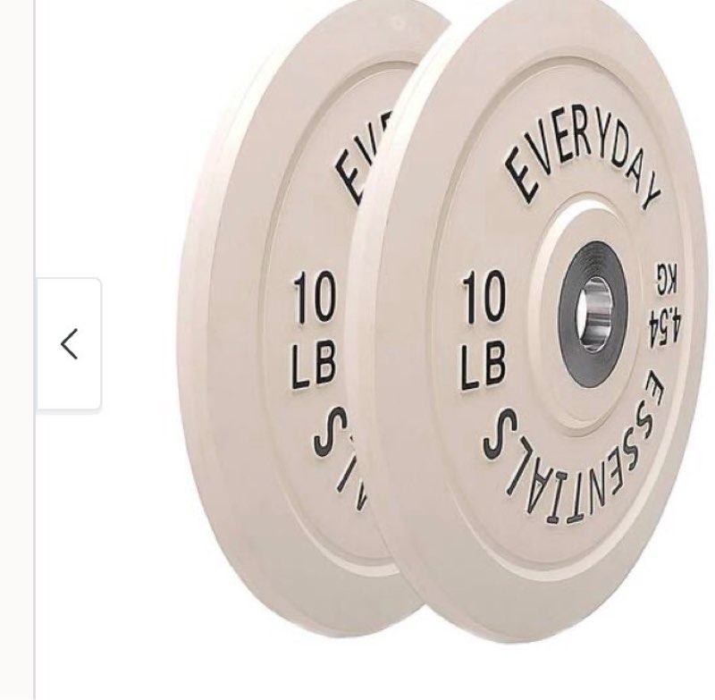 BalanceFrom Everyday Essentials 10 Lb Olympic Weight Bumper Plate, White, Pair
