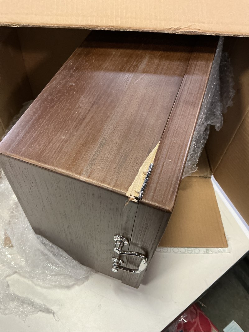 Condition photo showing As Is for Silverware Storage Box with Lid Three-layer, Flatware Storage Case with Handle, Silverware Chest Boxes for Flatware Organizer for Silver