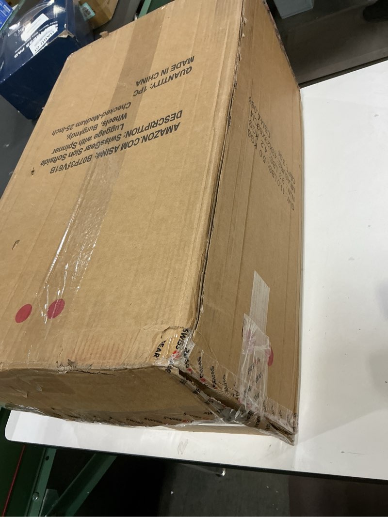 Condition photo showing New/Like New for SwissGear Sion Softside Expandable Luggage, Burgundy, Checked-Medium 25-Inch