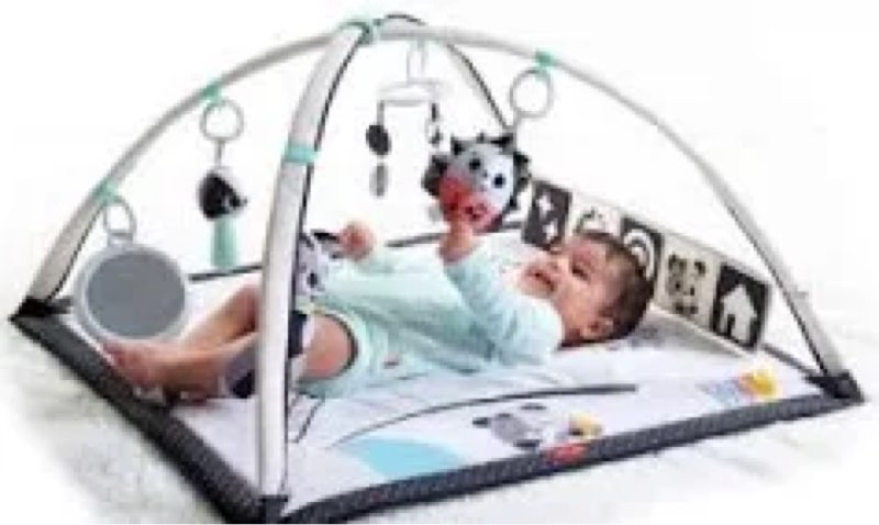 Tiny Love Baby Tummy Time Play Mat, Gymini Deluxe Baby Play Mats for Floor, Magical Tales Black & Wh