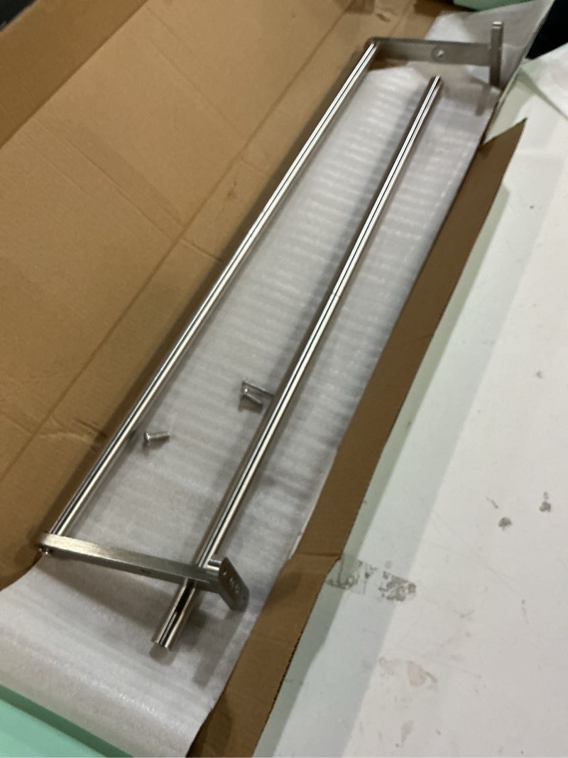 Condition photo showing Good Condition for double towel bar, 24inch towel rack for bathroom, stainless steel double bath towel bar, wall mounted towel holder, double towel rod towel rail hanger for wall, kitchen (brush nickel) brush nickel-24inch-b