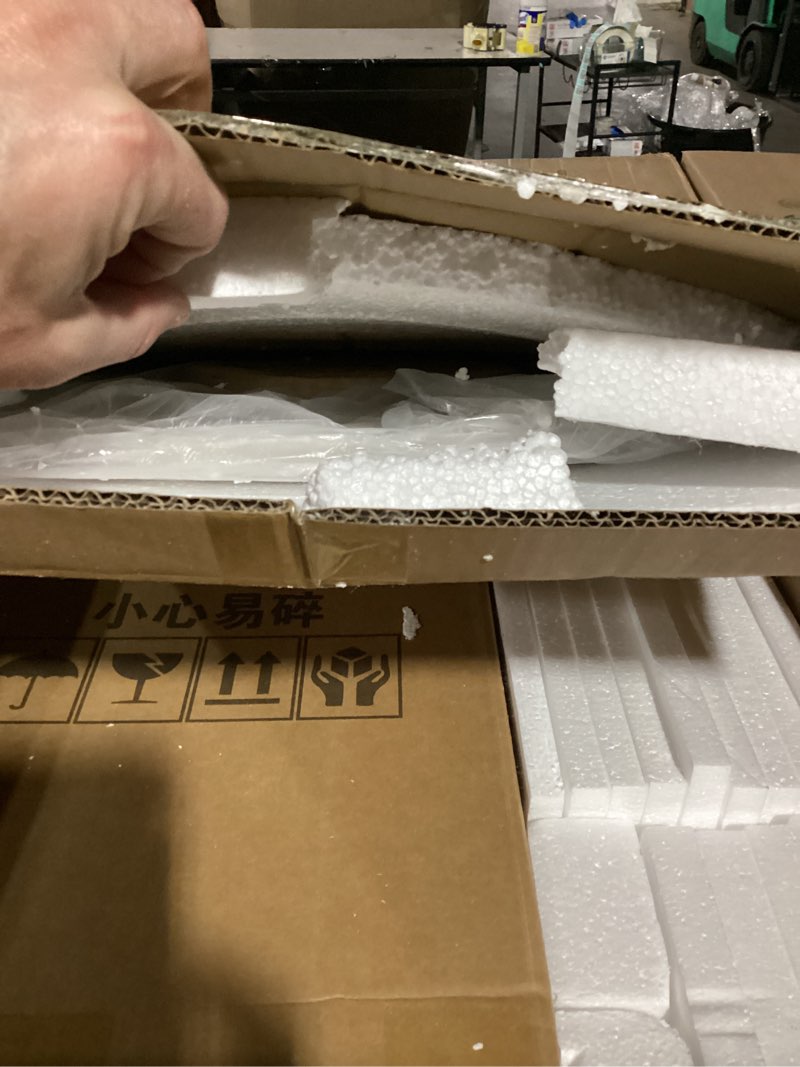 Condition photo showing Good Condition for stone topped !!!!!!! c shaped side table round end table, small coffee table, tempered glass, modern bedside table space-saving(50x50cm)