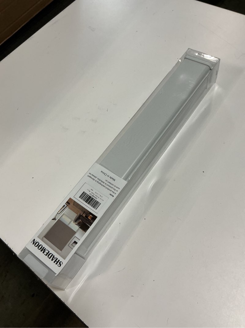 Condition photo showing As Is for shademoon blackout cordless roller shades for windows,free-stop system blind with valance,pull down room darkening indoor shades,thermal insulated uv blocking fabric,home office(white,17" w x 72" h) white 17"w x 72"h