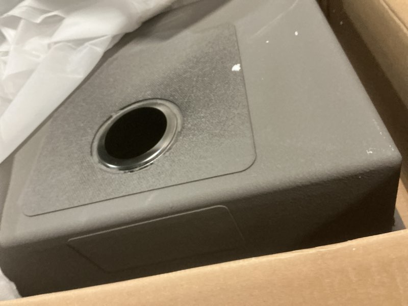 Condition photo showing New/Like New for shaco 25x22 inch black drop in kitchen sink, 25 inch gunmetal black rv laundry utility sink, top mount 16 gauge stainless steel single bowl deep small kitchen sink single-25x22 inch gunmetal black