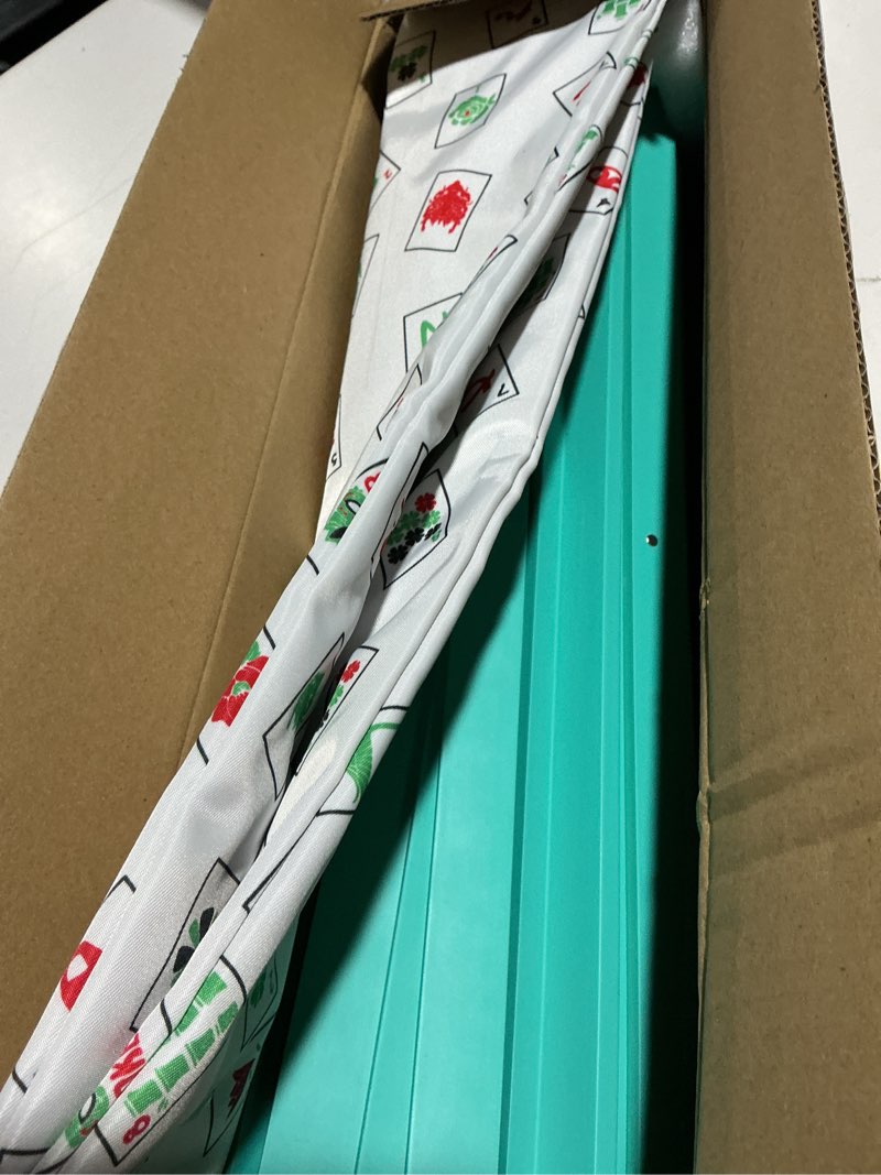 Condition photo showing Good Condition for mahjong racks with pushers, light green wooden american mahjong tile pushers and racks set of 4, with white printed mahjong racks drawstring bag, mahjong accessories (19.68 inches)