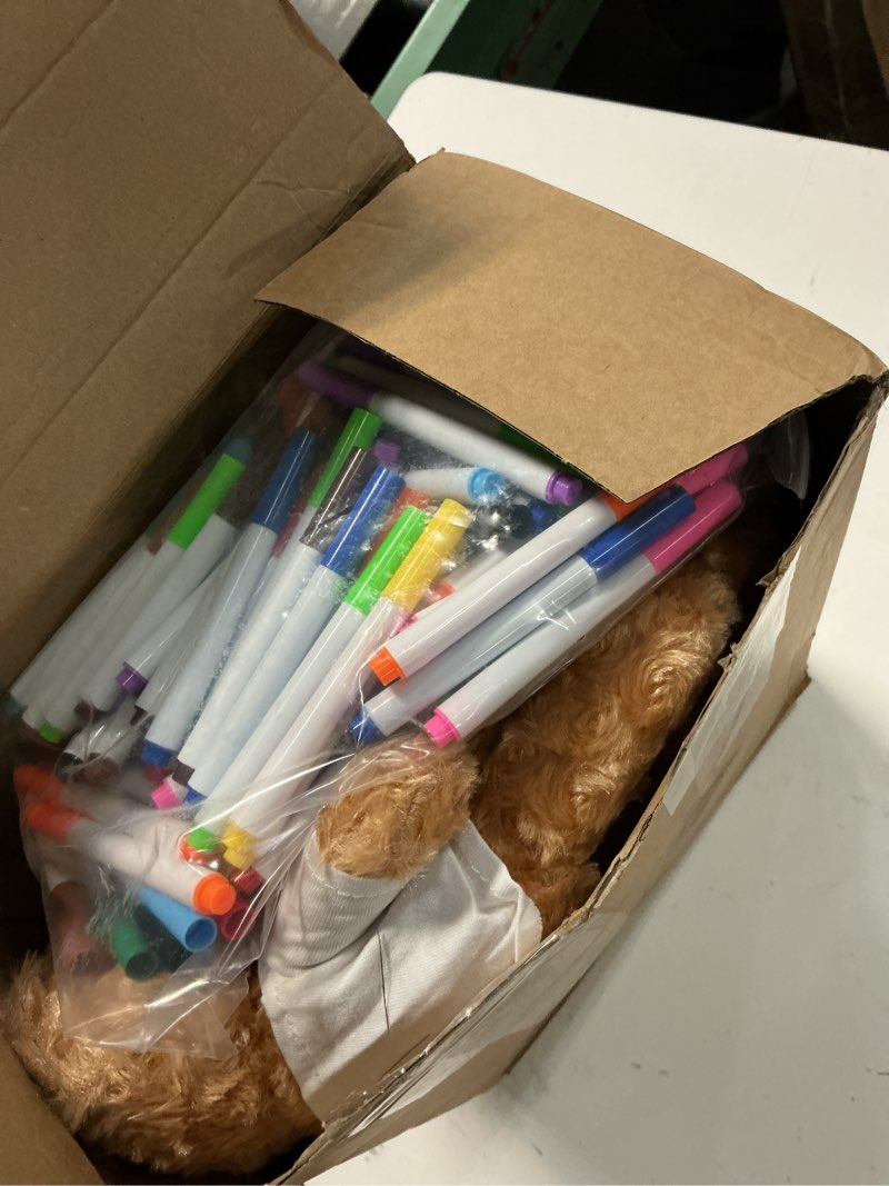 Condition photo showing New/Like New for Blueweenly 40 Pcs Make Your Own Stuffed Bear Gift Kit 10 Pcs 9.84 Inches Rose Velvet Bear 10 White T Shirt 10 Set 12 Color Watercolor Pen 10 Paper Card DIY