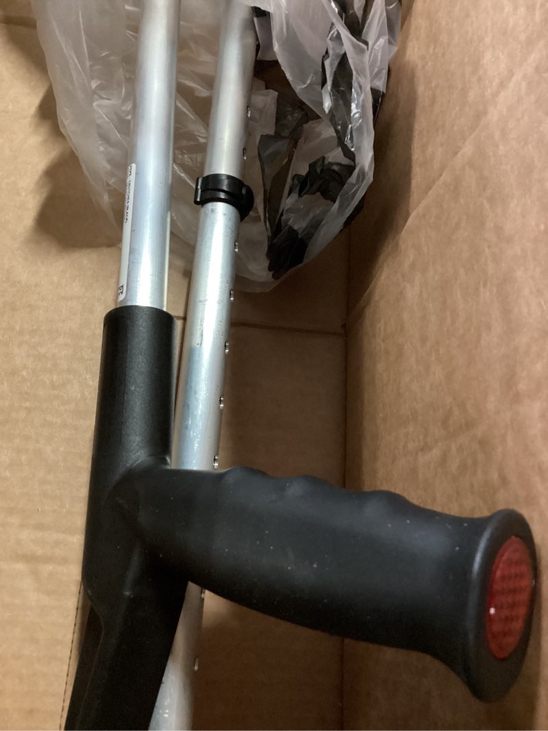 Condition photo showing Good Condition for pepe mobility forearm crutches for adults (x2 units) open cuff, adjustable height, aluminium, lightweight elbow crutches, made in europe black