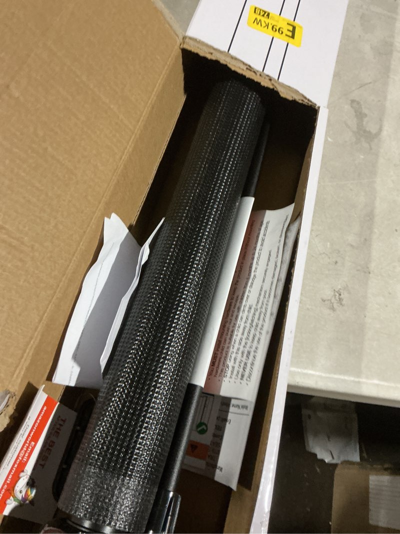 Condition photo showing As Is for Reinforced 42” Extra Tall x 80” Wide Retractable Baby Gates with Rods to Prevent Crawling Through, Extra Tall Pet Gate for Large Openings Indoor Long Mesh Dog Gate for Stairs and Doorways, Black Black Reinforced 42" Tall x 80" Wide