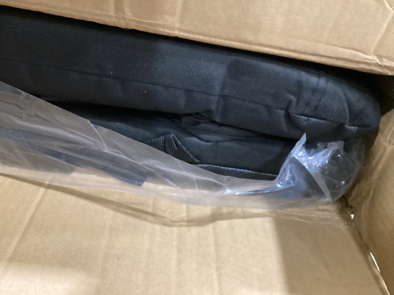 Condition photo showing Good Condition for garvee stadium seats with back support and padded cushion - extra wide bleacher chair with anti-slip mat - reclining stadium football seats - 6 adjustable angle, large pockets, cup holders 20.5" black