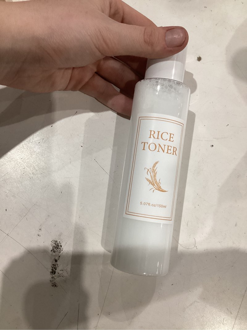 Condition photo showing As Is for rice toner for face, rice hydrating face toner for women & men, lightweight facial moisturizer targets dryness, dullness, strengthens skin barrier, for sensitive & combination skin
