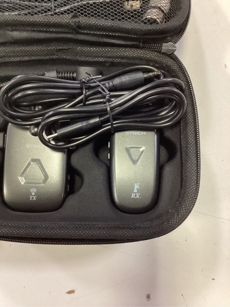 Condition photo showing Good Condition for strich uhf rechargeable wireless instrument microphone system with clip-on transmitter & receiver, 99ft range, reverb otg recording, for trumpet, trombone, saxophone & brass instruments