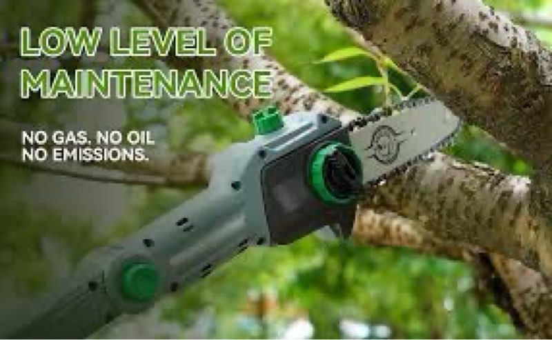 Elevon CaliGreen Tools 20V 8" Cordless Polesaw Pole Saw 10FT Reach Great For Pruning and Trimming Br