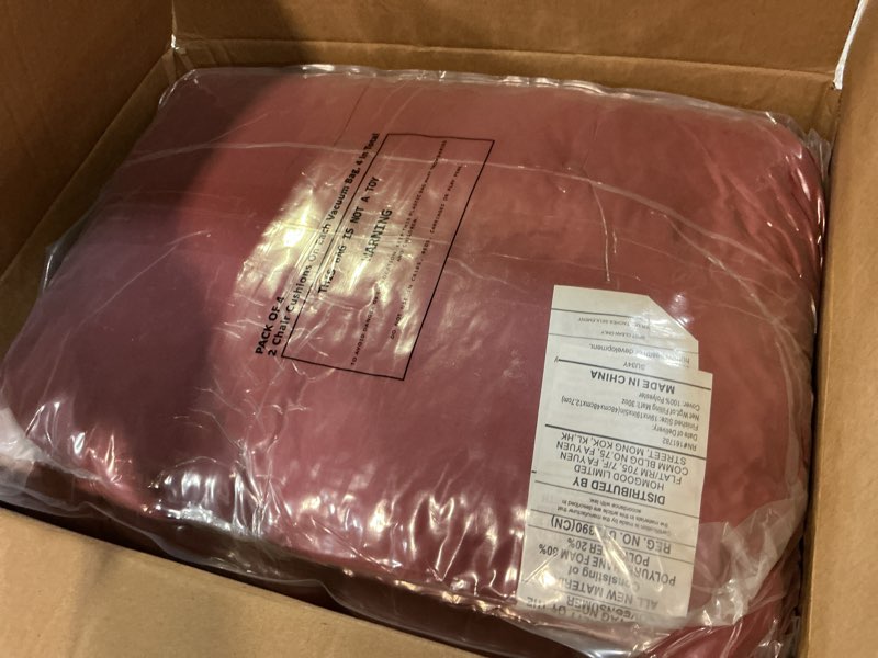 Condition photo showing New/Like New for 19x19 outdoor chair cushions set of 4, tufted wicker patio furniture cushions, thick outdoor seat cushions for lawn chairs, overstuffed and water resistant, brick red 01 - brick red 19"x19"x5"(pack of 4)