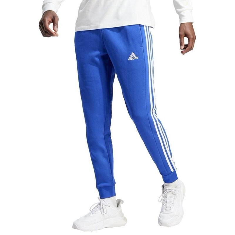 adidas mens essentials fleece 3-stripes tapered cuffed pants, semi lucid blue, x-large, tall 2 inche