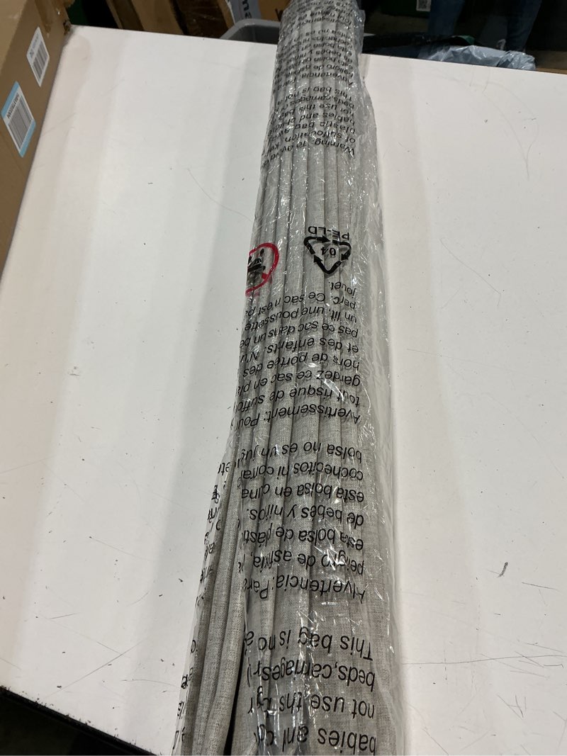 Condition photo showing New/Like New for lazblinds no drill roman shades for windows, cordless blackout window shades with uv protection, polyester fabric for bedroom & living room, 33" w x 64" h, beige blackout - faux linen - beige 33"w x 64"h