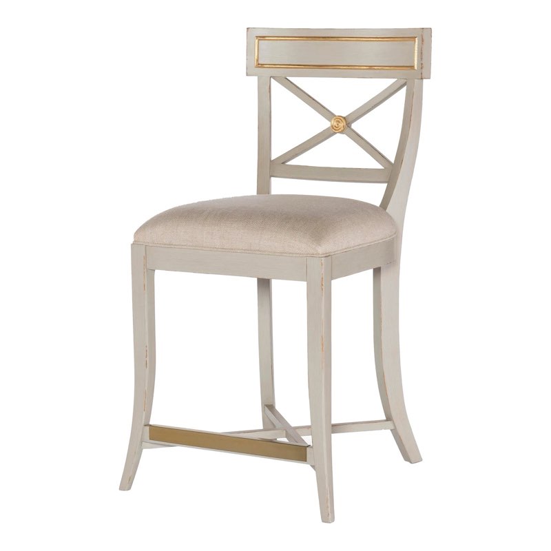 Audrey Beech & Linen Counter Stool