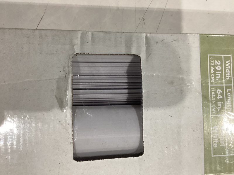 Condition photo showing Good Condition for Cordless Light Filtering Mini Blinds for Indoor Windows - 29 Inch Width, 64 Inch Length, 1" Slat Size - Pearl White - Cordless GII Morningstar Window Blinds for Interior by Achim Home Decor 29"W x 64"H Pearl White