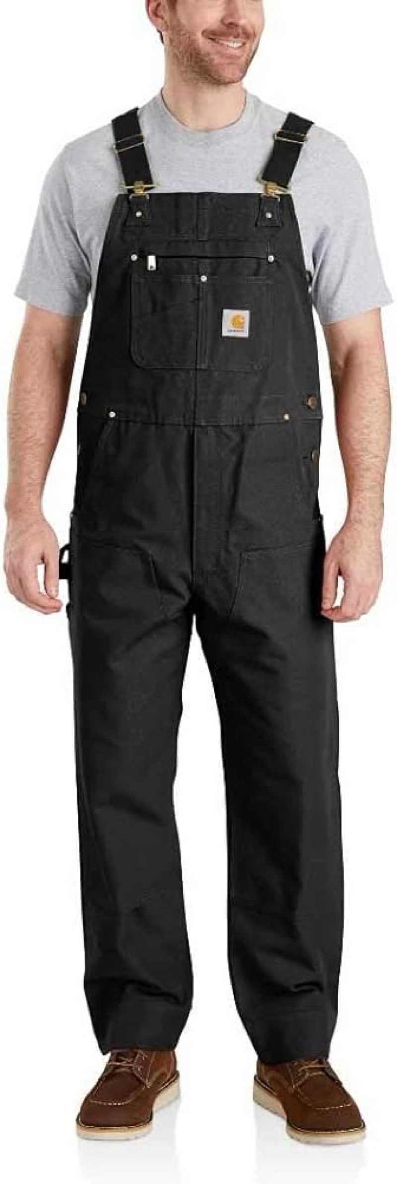 carhartt men's r01 relaxed fit duck bib overall 36w x 34l black