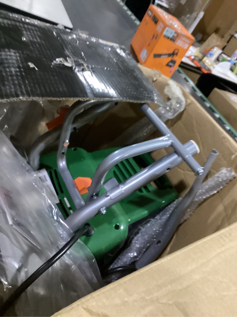 Condition photo showing As Is for scotts outdoor power tools tc70135ss garden tiller, 16-inch, 13.5-amp, green 16-inch, 13.5-amp corded tiller
