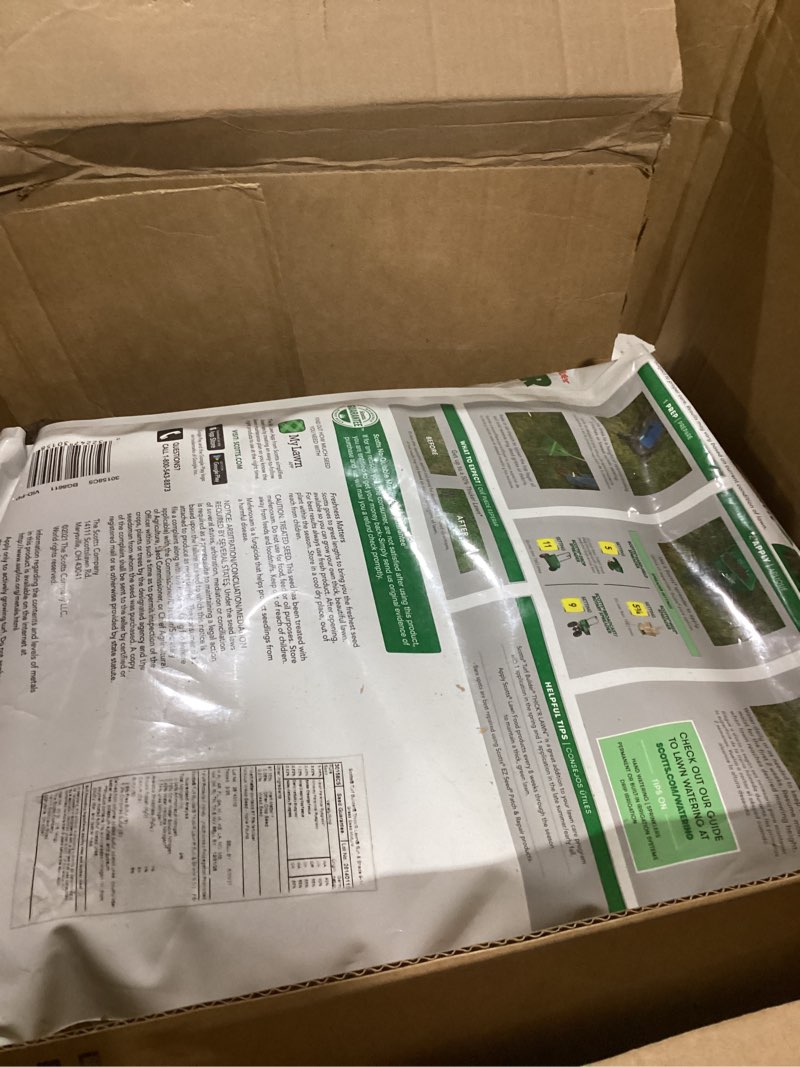 Condition photo showing Good Condition for scotts turf builder thick'r lawn sun and shade, combination seed, fertilizer and soil improver, thickens thin grass, 10 lbs. 10 lb.