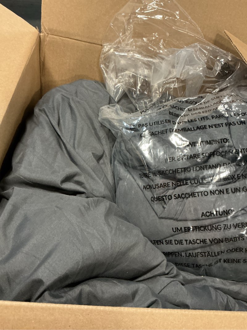 Condition photo showing As Is for hymokege queen comforter set seersucker 7 pieces, all season luxury bed in a bag for bedroom, bedding set with comforters, sheets, pillowcases & shams, dark grey queen(88"x 88") dark grey