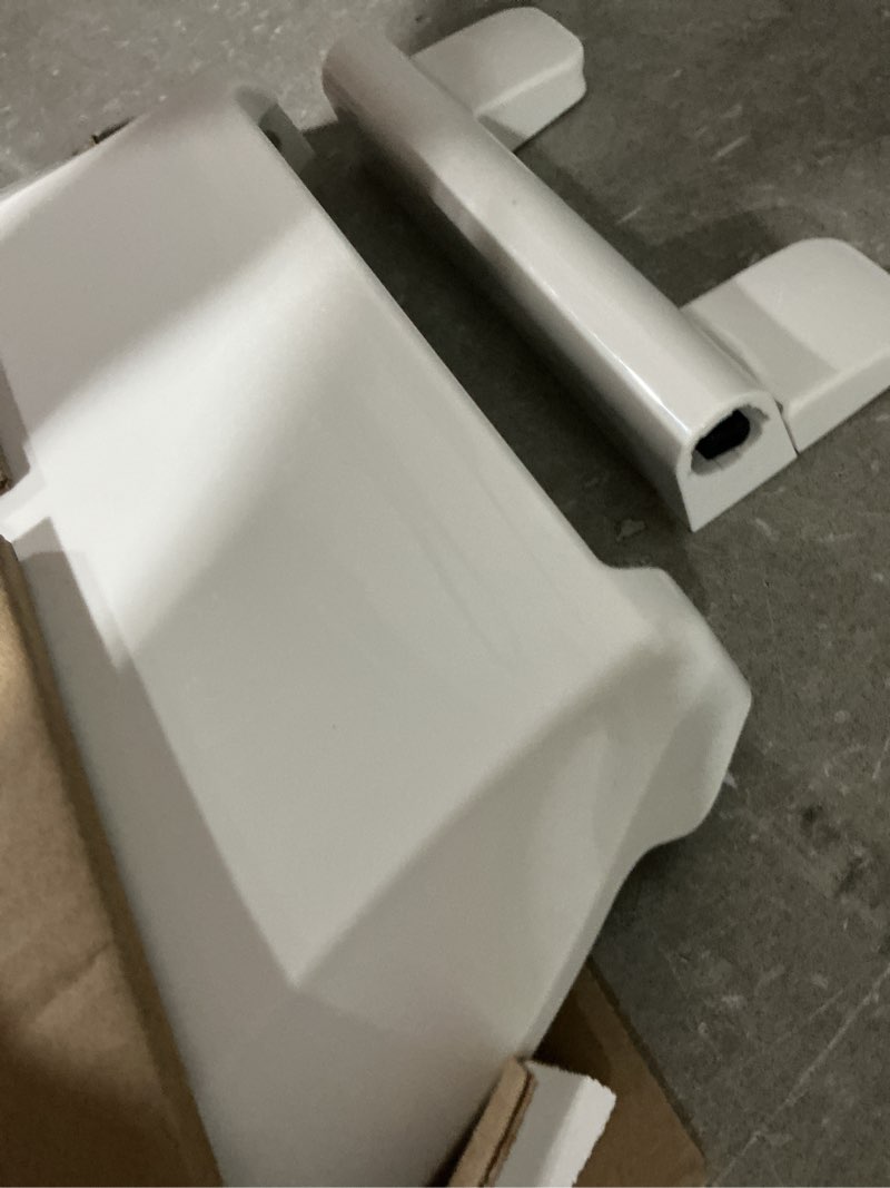 Condition photo showing As Is for kohler 4636-rl-0 cachet readylatch elongated slow close toilet seat, soft close toilet seat quiet lid, contoured grip-tight bumpers installation hardware, apartment essentials, white white elongated ready latch