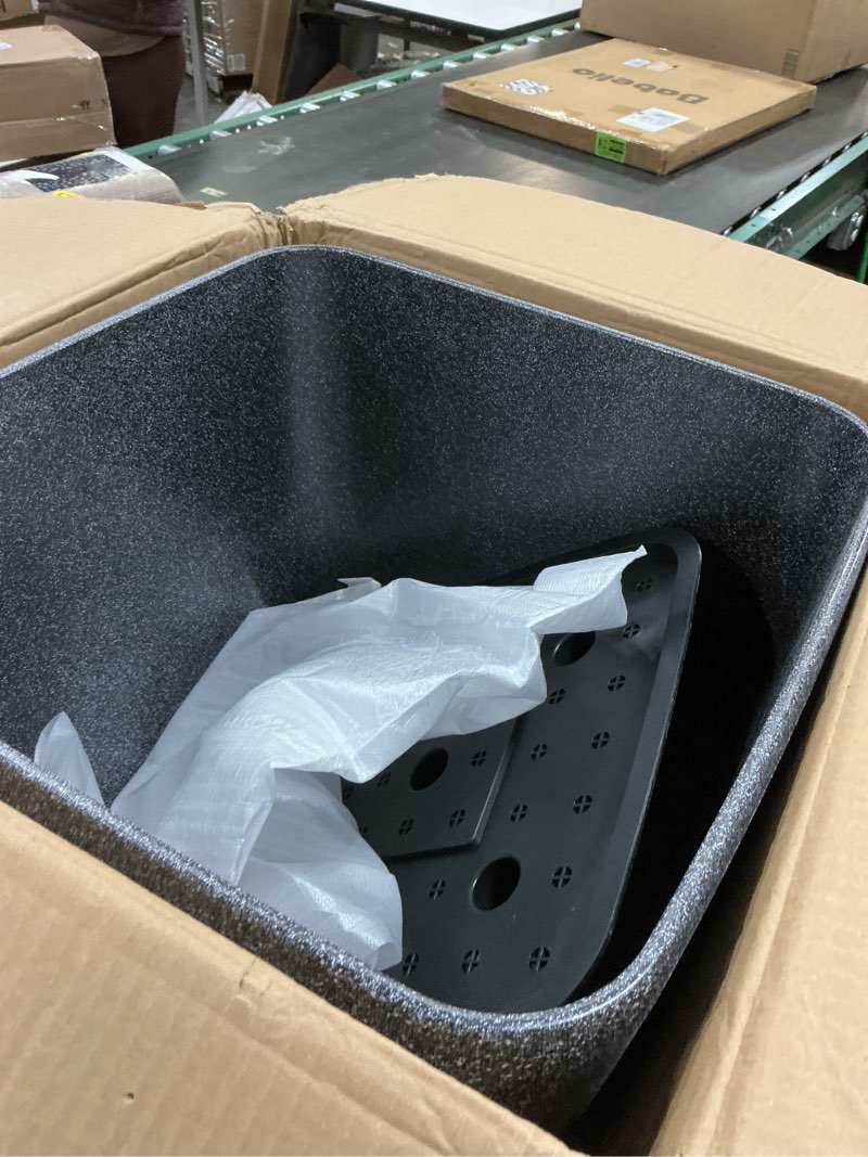 Condition photo showing Good Condition for Dexceder 18x17 Self Watering Planter with Wheels Indoor Outdoor, Inner Mat Design, Thickened Large Floor Standing Flower Plant Pot with Water Level Indicator (Stone Matte) 18x17 Matte Stone