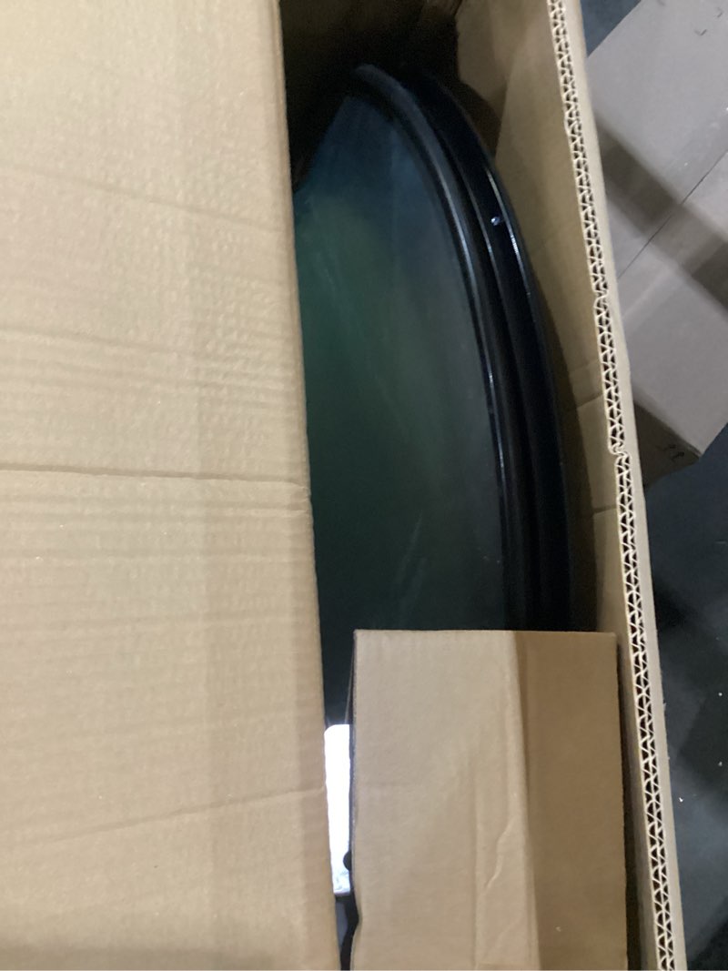 Condition photo showing As Is for (looks used)2pcs 30\" convex traffic mirror, curved safety traffic road driveway mirror with rear clamp and mounting accessories, driveway security mirrors for garage, retail stores, warehouses
