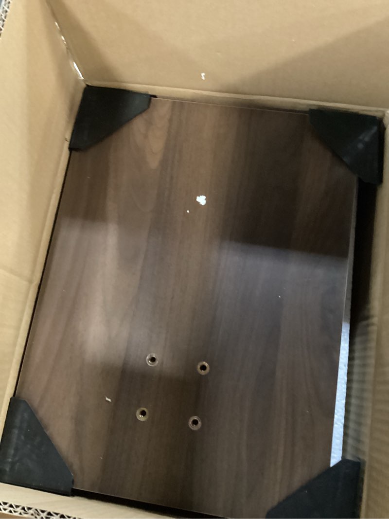 Condition photo showing item condition for C Table End Table Adjustable Height, 360°Swivel TV Tray Table for Small Spaces, Side Tables with Wheels for Living Room and Bedroom, Bed (Walnut) L15.7*W11.8 Walnut-height Adjustable